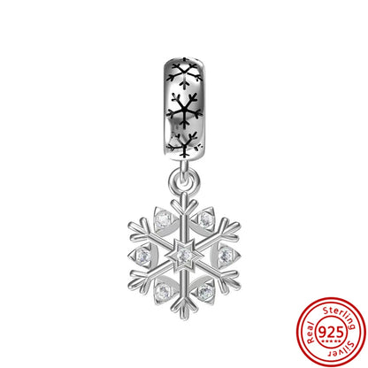 ✨ Winter Charms – ❄️ Snowflake, ⛄ Snowman, 🏠 Snowy House & 🎩 Hat | Pandora-Style Bracelet Compatible