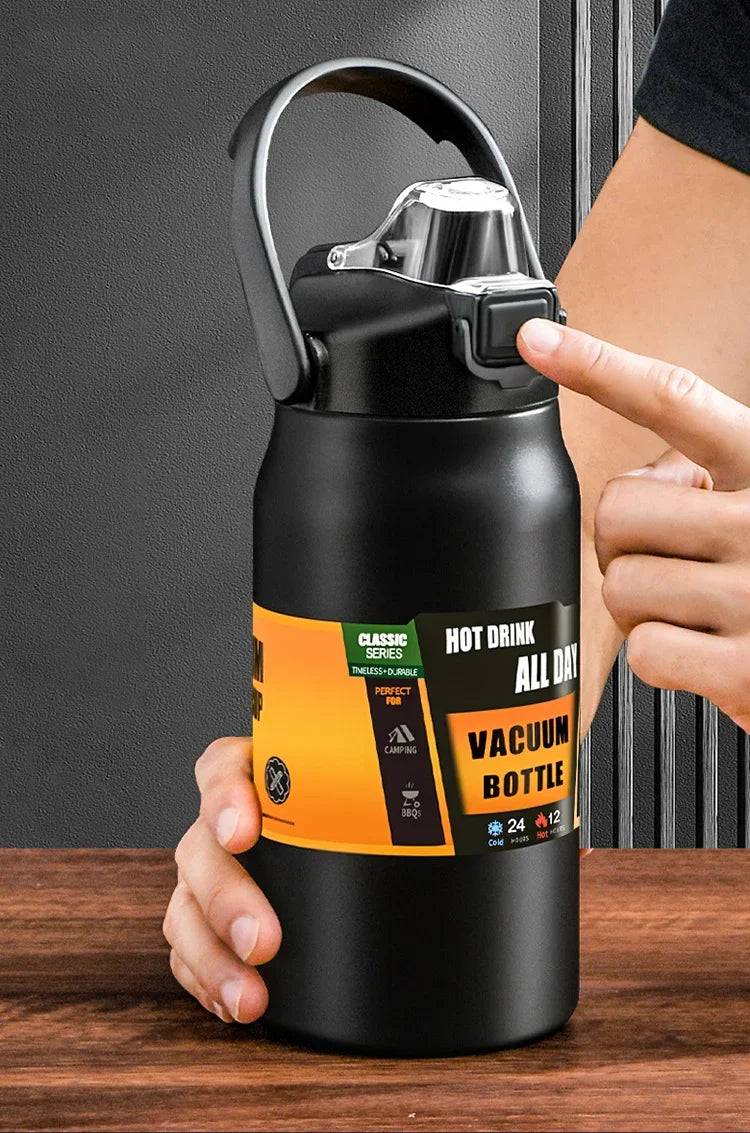 🥤 500ml Stainless Steel Insulated Water Bottle with One-Click Pop-Up Straw Lid
