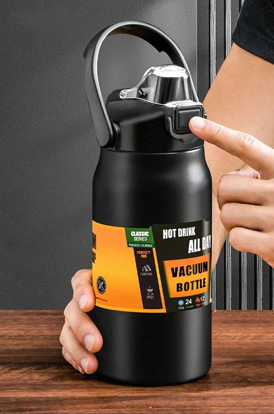 🥤 500ml Stainless Steel Insulated Water Bottle with One-Click Pop-Up Straw Lid