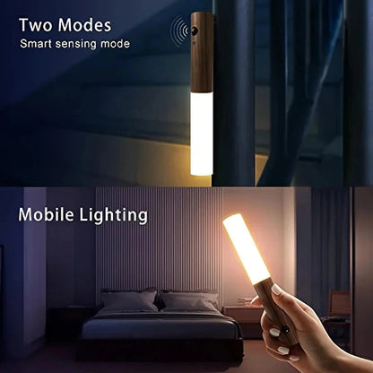 Motion Sensor LED Night Light 💡 Rechargeable USB Cabinet Lamp Wall Mount