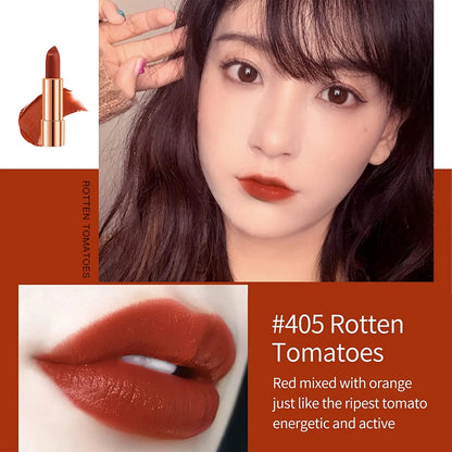 Matte Lipstick Set – 3 Colors Velvet Lipsticks with Silver Chain Bag Gift Box – Private Label Make Up 3.5g x 3
