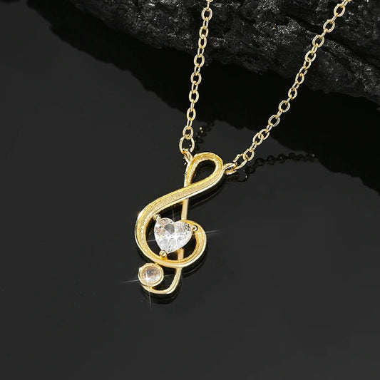 Music Note Pendant Necklace – Elegant Gift for Her