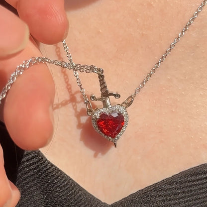 Heart and Sword Couple Necklace & Jewelry Set – Romantic Gift for Valentine’s Day